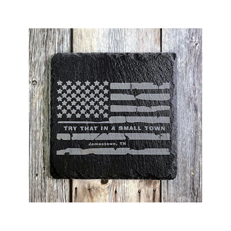 (image for) American Flag Design, 4" Slate Coaster, set of 4